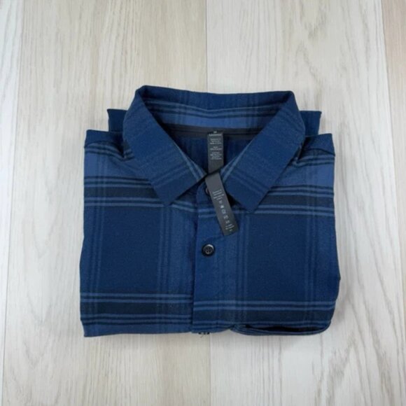 Lululemon Masons Peak Flannel Shirt Mens S Small Blue Long Sleeve Button Up - Picture 11 of 11
